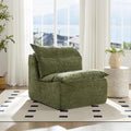 JUSTONE Modular Sofa-No Armrests Floor SofaNeck Pillow-Back Lounge Sofa Chair Accent Bean Bag Chair Lazy Floor SeatingSmall Sofa for Living RoomApartment Guest RoomSingle SeatGreen