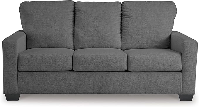 Signature Design by Ashley Rannis Casual 2-in-1 Sofa Sleeper with Folding Gel Memory Foam Mattress Full Gray
