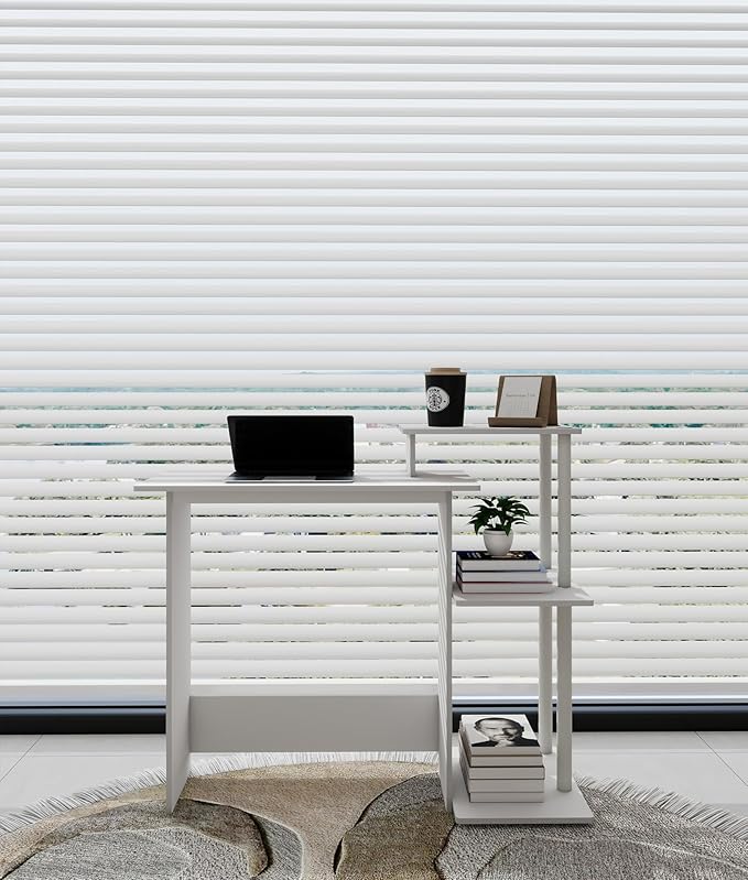 Small White Computer Desk Gaming Table Desk with Printer Desk Thin Table for Home Office Study Room