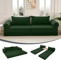 MeMoreCool Convertible Sofa Bed Folding Floor Couch Bed Queen Pull Out Sleeper Couch with Pillows Fold Out Futon Sofa for Bedroom Living Room Small Space Corduroy Green