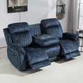 Zero Gravity Power Reclining Sofa with Adjustable Headrest Electric Reclining Couch with Wireless Charge USB Ports Power Loveseat Recliner Sofa for Living Room (Blue-Sofa)
