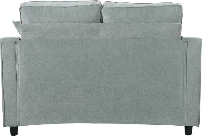Merax 55 Modern Chaise Lounge Sofa Bed Chenille Upholstered Couch with Tufted Seat and Removable &amp Adjustable Pillows for Living Room Misty Green