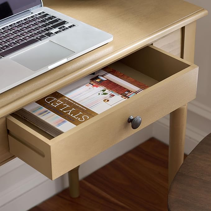SAFAVIEH Home Collection – Arina Desert Brown Writing Desk 1-Drawer Traditional Desk Classic Home Office Design (DSK5710H)