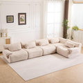 148.2 Boneless Couches for Living Room Cloud Modular Sectional Sofa in a Box Memory Foam Modern Couch Big Comfy Compressed Sofas L Shaped Couch with Corner Bedroom Apartment Beige