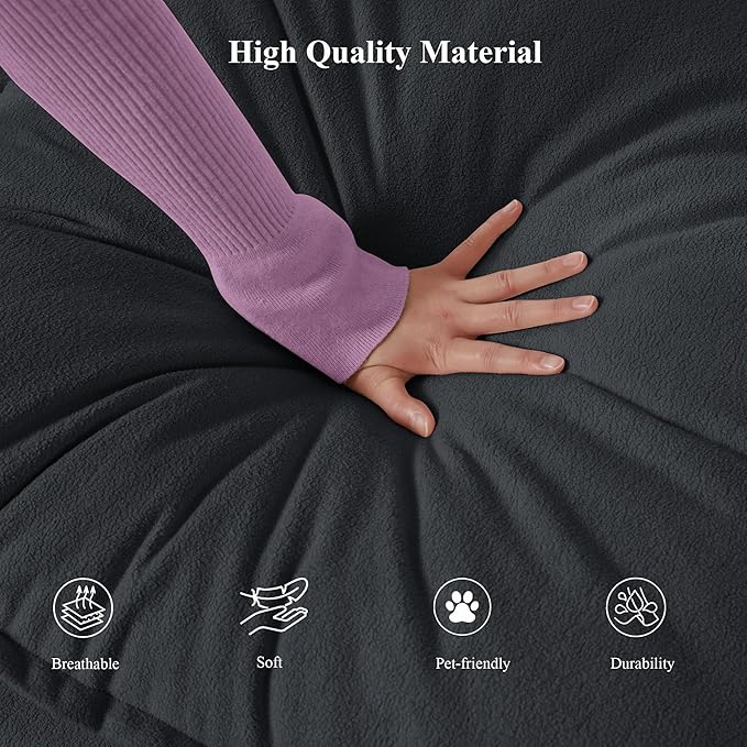 105 U Shaped Cloud Couch Sectional 4 Seat Home Sofa Living Room Comfy Couches with Storage Ottoman Double Layer Cushion Modular Sofas for Bedroom Apartment and Office Dark Grey