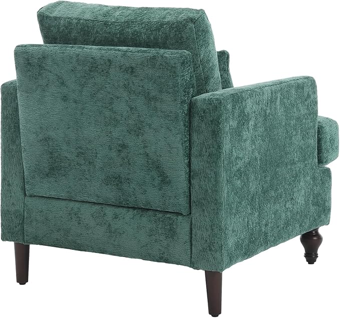 Upholstered Living Room Chair Chenille Accent Chair Single Sofa with Cushion &amp Solid Wood Frame Mid Century Modern Armchair for Bedroom Office