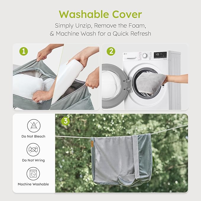 XL Orthopedic Dog Bed Extra Large Dog Bed Dual-Sided Pet Cooling Beds with Memory Foam Washable Cover Nonslip Bottom Waterproof XLarge Pet Couch Beds with Bolsters Light Grey