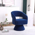 Swivel Accent Chair Armchair Round Barrel Chair in Fabric for Living Room Bedroom Blue