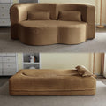 JOYBASE 78in Sofa Couch Convertible Oversized Cloud Loveseat Minimalist Sleeper Sofa Bed for Living Room Apartment Office No Assembly Required (Camel Corduroy)