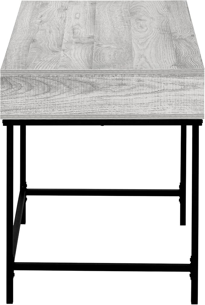 Computer Desk Home Office Laptop Storage Drawers 48 l Work Grey Laminate Black Metal Contemporary Modern QS677