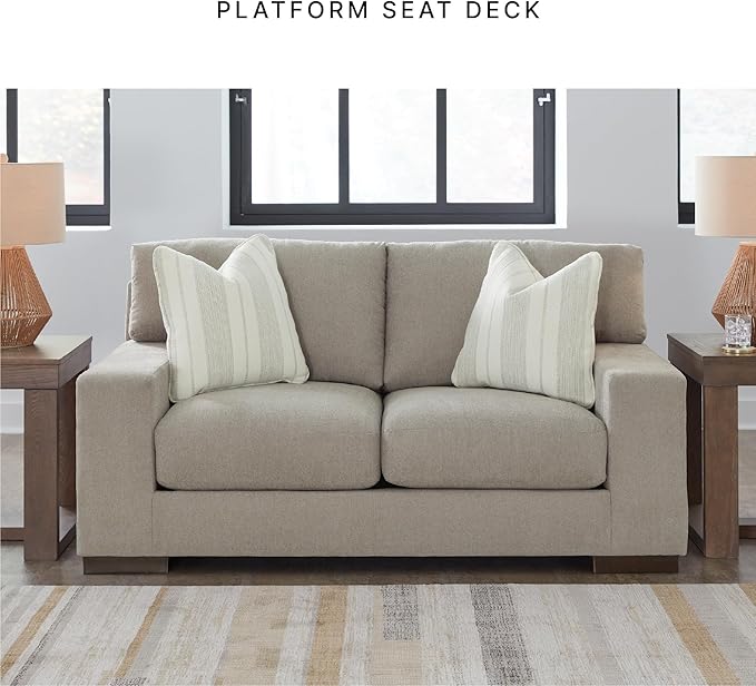 Signature Design by Ashley Maggie Contemporary Loveseat for Living Room Light Brown