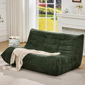 Bean Bag Chairs for Adults Giant Bean Bag Chair Memory Foam BeanBag Chair Bean Bag Sofa with Filler Faux Fur Fireside Beanbags Lazy Sofa for Living Room Bedroom Office (Green Chenille Loveseat)