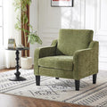 VINGLI Chair Olive Green Upholstered Chenille Accent Chair for Living Room Bedroom Mid-Century Modern Arm Chair Comfy Reading Chair with Scooped Arms
