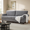 81” Sofa Couch with Storage Mid Century Modern Decor Loveseat Couches for Living Room Button Tufted Upholstered Small Couch for Bedroom Apartment (Gray)