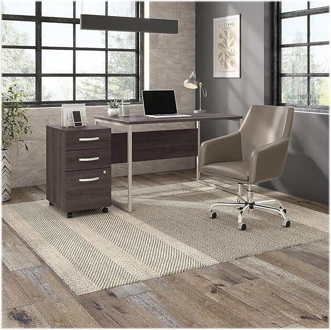 Bush Business Furniture Office Table with Open Metal Leg Design and Privacy Panel Hybrid Large Computer Desk for Home Office 72Wx30Lx30H