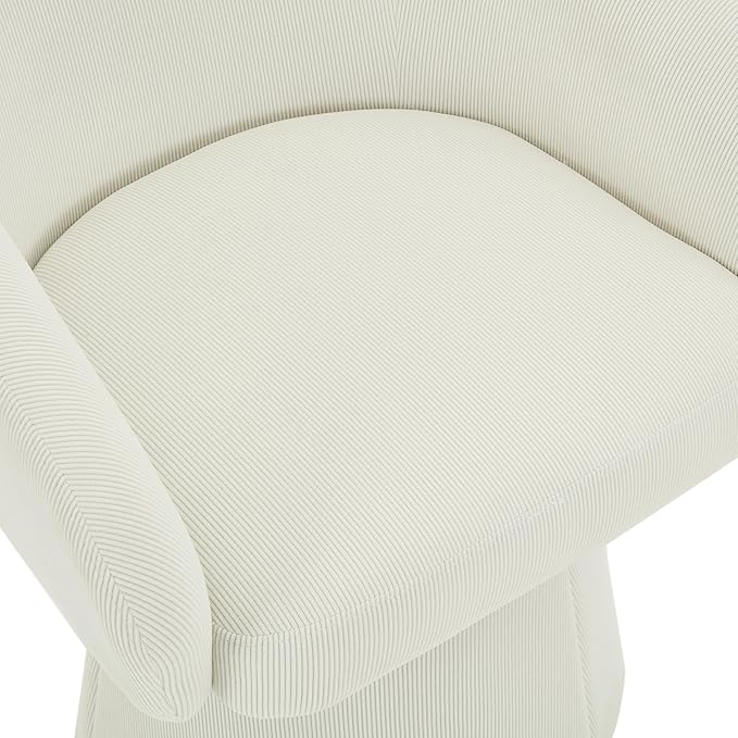 Christopher Knight Home Roach Corduroy Upholstered 360° Swivel Accent Chair Wood Frame Barrel Swivel Chair Super Comfort Single Lounge Sofa with Rotation for Living Room/Bedroom Beige