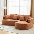 Curved Cloud Boneless Couch 106’’ Modern Comfy L-Shape No Assembly Required Sofa with Chenille Fabric Deep Seat Loveseat + Chaise for Living Room