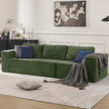 106 3-Seater Sofa Cloud Modular Sofa with Certified Foam Upholstered Floor Sofa with Deep Seat Sofa for Bedroom Living Room No Assembly Required (Green Plush Corduroy Fabric)