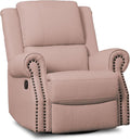 Delta Home Denham Recliner Glider Swivel Chair Adult Wood Blush