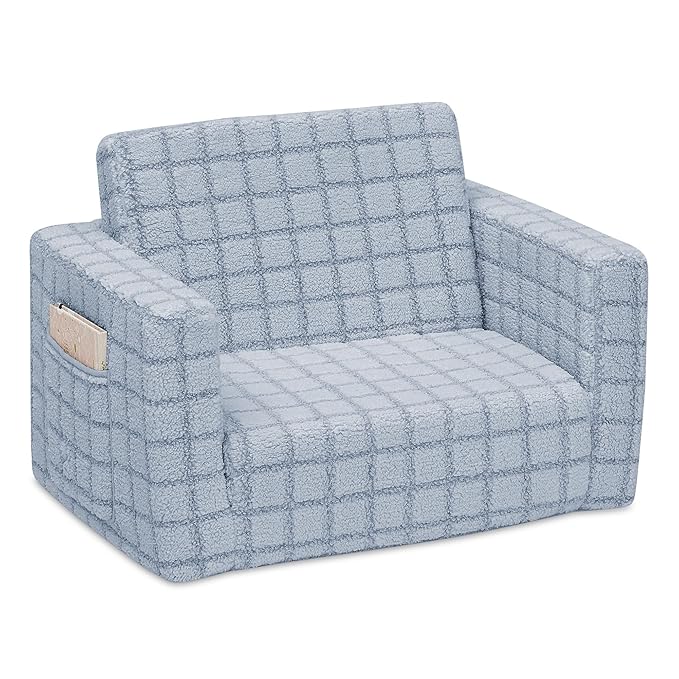Delta Children Checkered Cozee Flip-Out Chair Blue