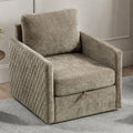 30 Square Swivel Chair with Storage Under SeatChenille Taupe Accent Chair for BedroomUpholstered ArmchairComfy Chairs for Living Room