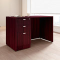 Boss Office Products 48 x 24 Desk with File Pedestal Mahogany