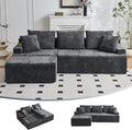 Boneless Couch L Shaped Cloud Sectional Couches for Living Room Comfy Fluffy Modular Sectional Sofa Deep Seat Memory Foam Lounger with Left Facing Chaise Free Combination Gray