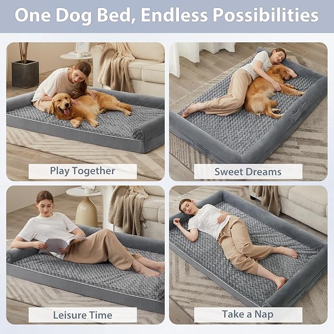 BFPETHOME Dog Beds for Large Dogs Orthopedic Dog Bed for Medium Large DogsBig Waterproof Couch Pet Bed with Removable Washable Cover