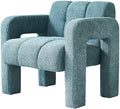 Accent Chair Living Room Chairs Modern Comfy Reading Nook Chair for Bedroom Upholstered Boucle Fabric Side Chair Armchair for Living Room Office (Green)
