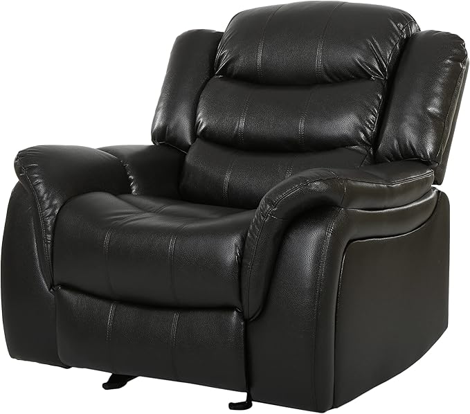 Christopher Knight Home GDFStudio Great Deal Furniture Merit Black Leather Recliner/Glider Chair