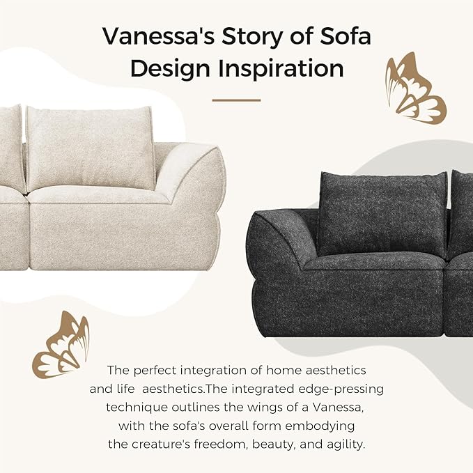 104 Modular Sectional Sofa with Deep Seat Comfortable Upholstery L Shaped Cloud Couch for Living Room 3-Seater Boneless Sofa with Movable Ottoman Removable Cover No Assembly Required Algae Green
