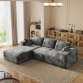 106 Corduroy Sectional Couch Boneless L Shaped Couch with Deep Seat Cloud Foam Sofa with Oversized Chaise Sectional Sofa No Assembly Needed for Living Room