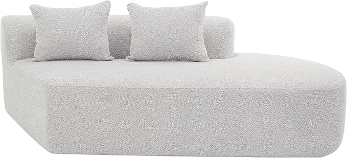 116Modern Curved Sectional Sofa with High-Density Fully Compressed Sponge and Chaise LoungePearl Upholstery2-Piece SetFully Assembled Right Hand FacingPerfect for Living Room (White+gray~23)