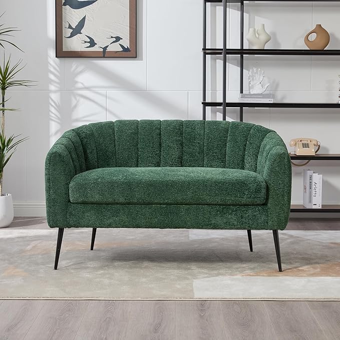 KEIKI 50.2'' Loveseat Sofa Upholstered Chenille Love Seat Couches Modern Deep Seat 2-Seat Sofa for Small Space Living Room Studio Apartment