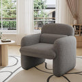 Furniliving 30.5 Accent Chairs Chenille Fabric Living Room Chair Comfy Upholstered Armchair Single Sofa Chair with a Waist Pillow for Bedroom/Office/Reading Spaces Dark Grey