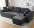 105 Cloud Modular Sectional CouchChenille Boneless Couches with Deep SeatUpholstered L-Shape Sofa with Chaise Sectional Couch for Living Room No Assembly Required (Grey Right Facing Chaise)