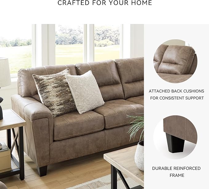 Signature Design by Ashley Navi Modern Sofa with Removable Cushions Dark Brown