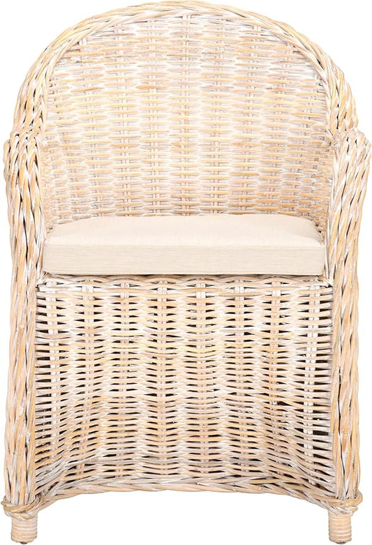 SAFAVIEH Home Collection Callista Yellow Wicker Club Chair