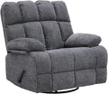 Oversized Swivel Rocker Recliner Chair for Adult Rock Recliner for 350lb Big Man Extra Wide Manual Recliners Overstuffed Soft Rocking Sofa ChairLight Grey