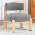 Furniliving Oversized Modern Accent Chair Boucle Fabric Upholstered Armless Chair Assembly Free Comfy Living Room Chair with Solid Wood for Home Decor Grey