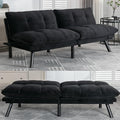 71 Velvet Futon Sofa Bed Modern Convertible Futon Sofa Bed Couch Adjustable Armrests and Backrest Sofa Sleeper for Living Room Small Space Apartment Office