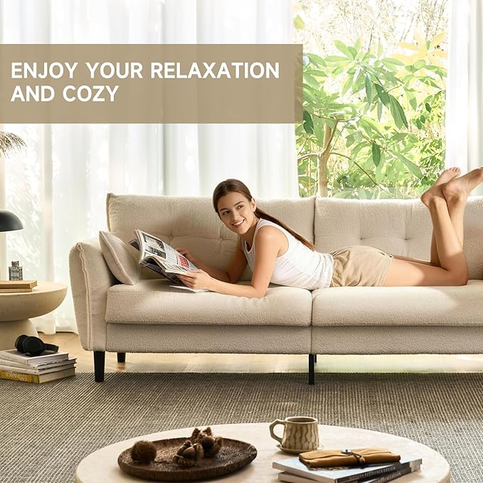 85.8 Modern Loveseat Sofa Love Seat Couches for Living Room Button Tufted Upholstered Furniture Solid &amp Easy to Install Small Couch for Bedroom Office Apartment