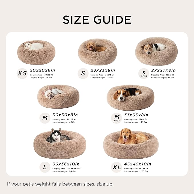Bedsure Calming Cat Beds for Indoor Cats - Small Cat Bed Washable 20 inches Anti-Slip Round Fluffy Plush Faux Fur Pet Bed Fits up to 15 lbs Pets Aqua Blue