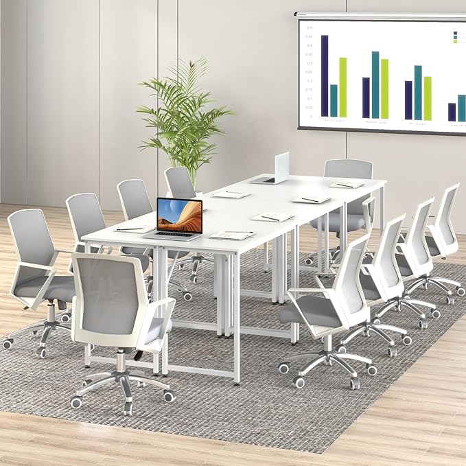 Tangkula White Computer Desk Small Study Writing Desk with Sturdy Metal Frame Modern Simple Laptop Desk for Home Office Easy Assembly