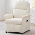 Power Recliner Chair for Adults Modern Reclining Single Sofa with Curved Armrest Comfy Ergonomics Electric Recliner with Side Pockets Adjustable Reading Chair for Living Room Bedroom Chenille Beige