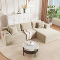 Bashaw 108 Cloud Sectional Couch Sofa with L-Shape Chaise Modern Modular Sofa Couch Upholstered Couches for Living Room Bedroom No Assembly Required (Beige Right Facing Chaise)