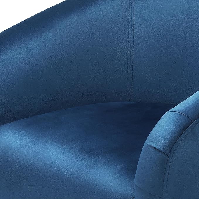 Yaheetech Accent Barrel Chair Velvet Club Chair Furry Sherpa Elegant Armchair with Cozy Soft Padded Suitable for Living Room Bedroom Reception Room Office Pagoda Blue