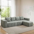 119 Oversized Cloud Boneless Couches for Living Room Modern Tufted Modular Sectional Sofa with Deep Seat &amp Movable Ottoman L Shaped Memory Foam Chenille Couch No Assembly Required Green