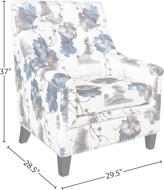 OSP Home Furnishings Pacific Armchair with Padded Box Spring Seats and Silver Finish Legs Black Vinyl
