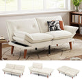 LINSY HOME Futon Sofa Bed 70 Chenille Futon Couch with Adjustable Backrest Armrest 3 in 1 Convertible Comfy Loveseat Sleeper Sofa Bed for Small Spaces Dorm Room Apartment Home Office Beige White